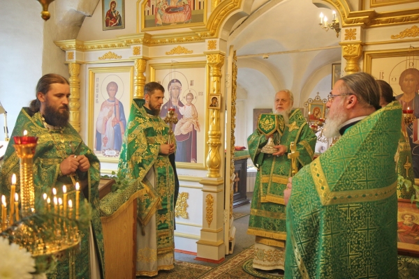 В День Святого Духа епископ Василий совершил Литургию в храме Святой Троицы д. Вондокурье