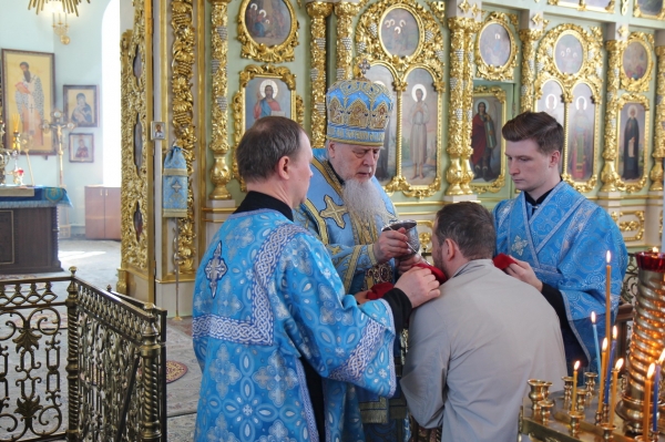 В праздник Благовещения Пресвятой Богородицы епископ Василий совершил Божественную литургию 