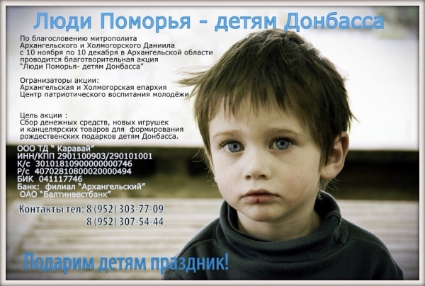 В Архангельской области соберут рождественские подарки для детей Донбасса