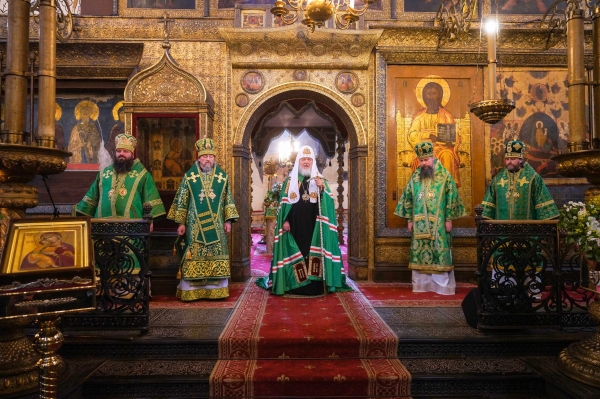 Патриаршая проповедь в день Святого Духа в Успенском соборе Московского Кремля