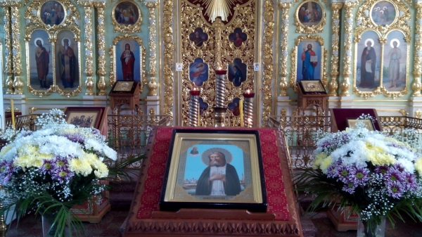 В день памяти прп. Серафима Саровского епископ Василий совершил Божественную литургию